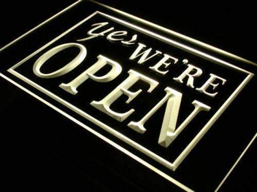 Yes We're Open LED Light Sign - LED Gift Works