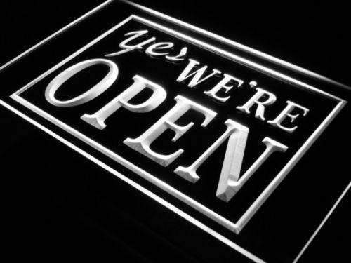 Yes We're Open LED Light Sign - LED Gift Works