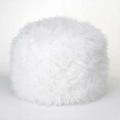 White Floor Pouf Ottoman - Way Up Gifts